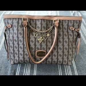 ‘Jasleen’ Large Mocha Guess Tote Purse
